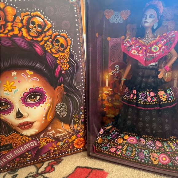 Barbie Día de Muertos Doll with Black and Purple Dress